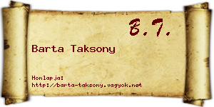 Barta Taksony névjegykártya